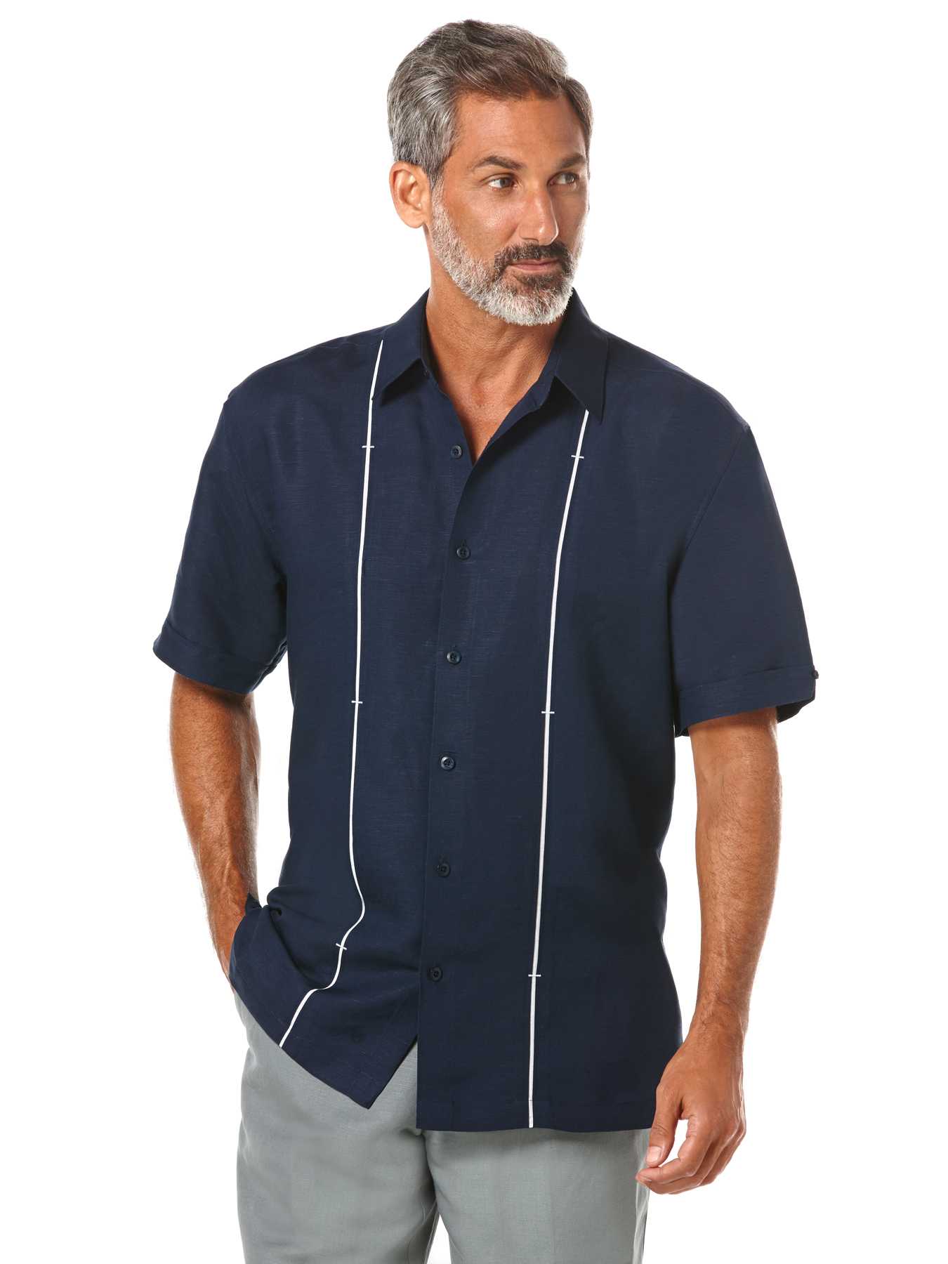 Cubavera Linen Blend Short Sleeve Shirt