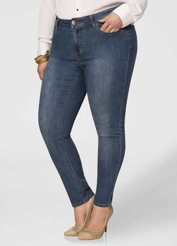 Petite Medium Wash Five Pocket Skinny Jean