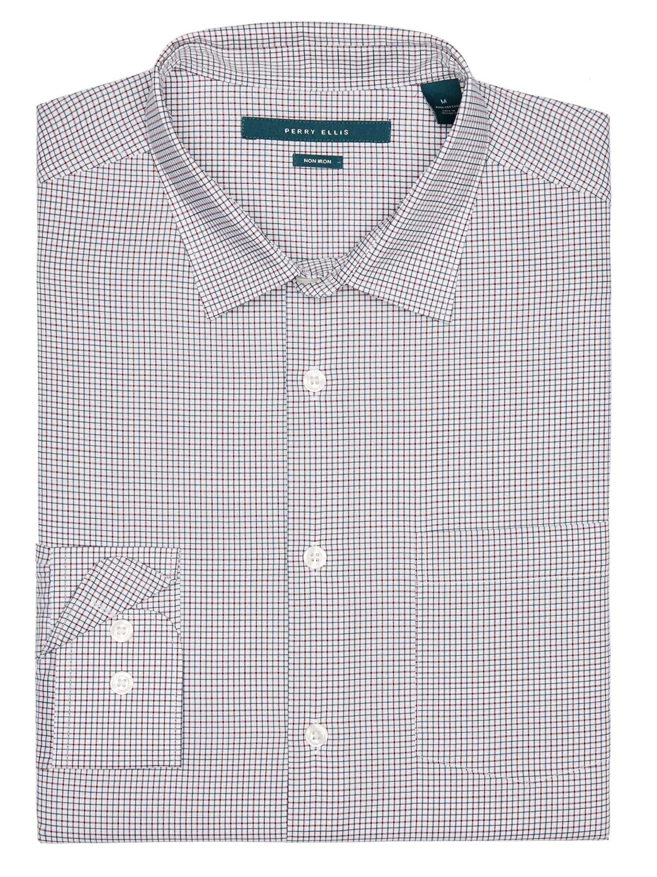 Perry Ellis Non-Iron Mini Check Shirt
