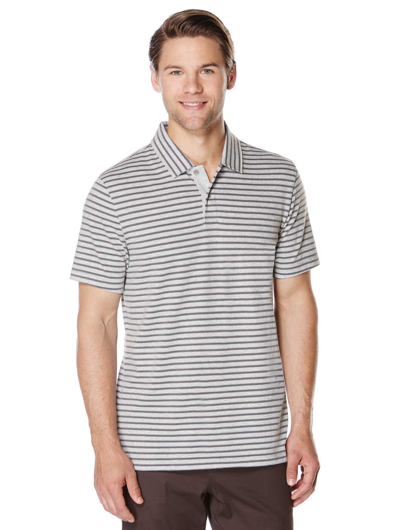 Perry Ellis Short Sleeve Horizontal Stripe Polo