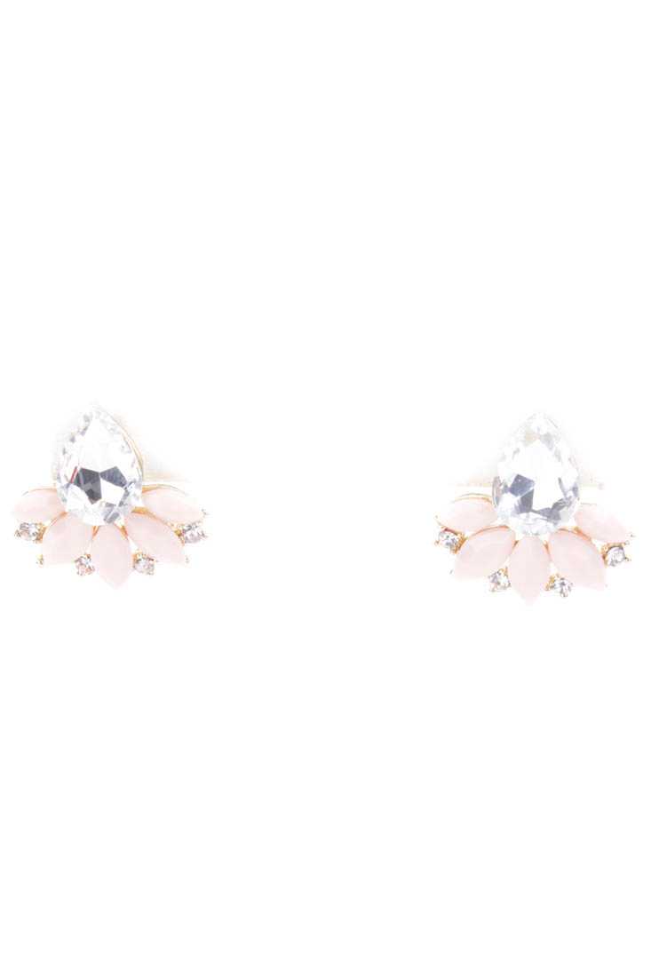 Peach Faceted Beaded Earrings