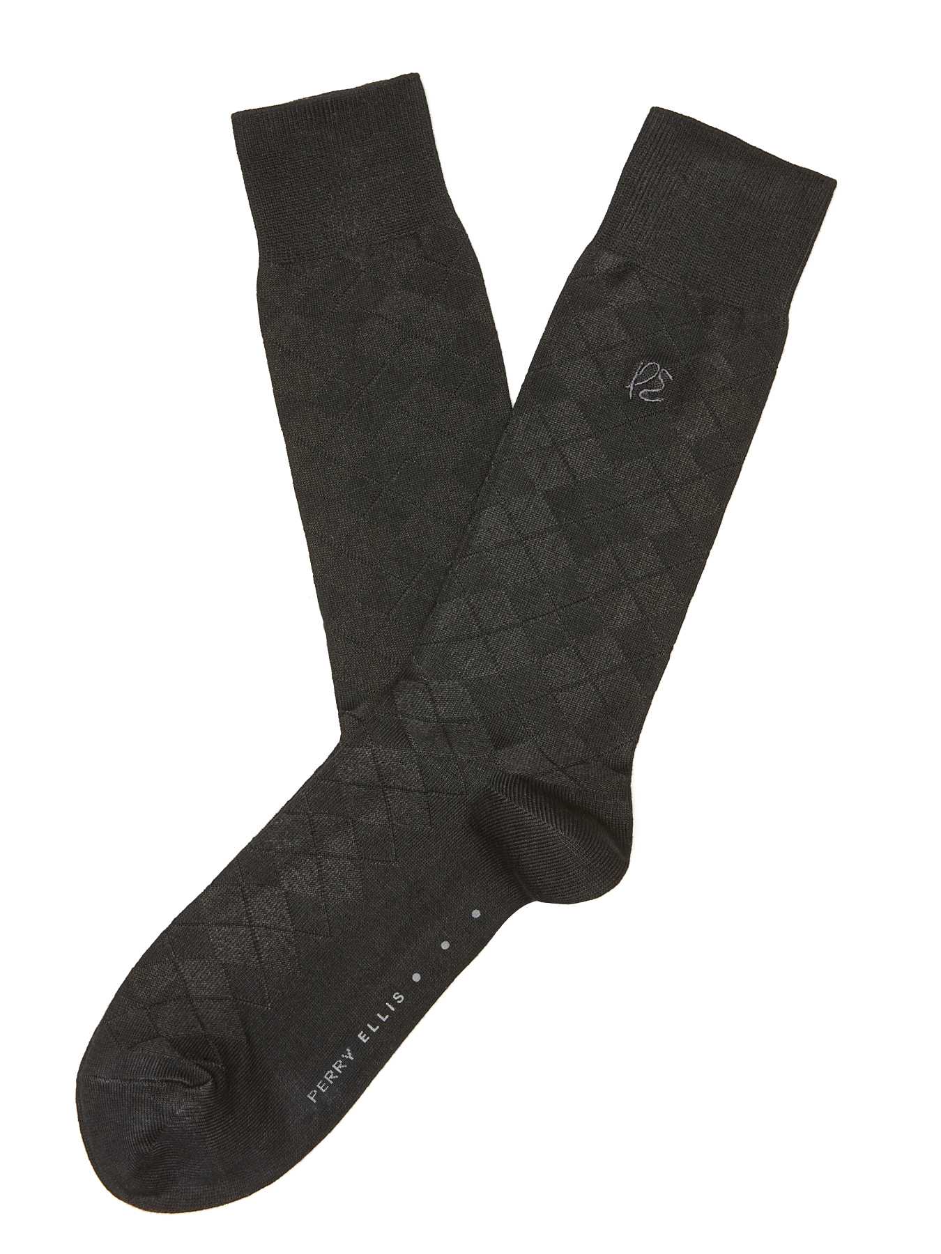 Perry Ellis Diamond Stitch Logo Sock