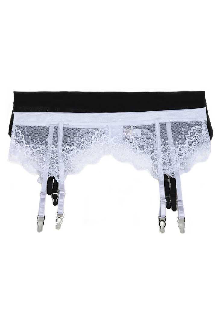 White Lace Garter Belt