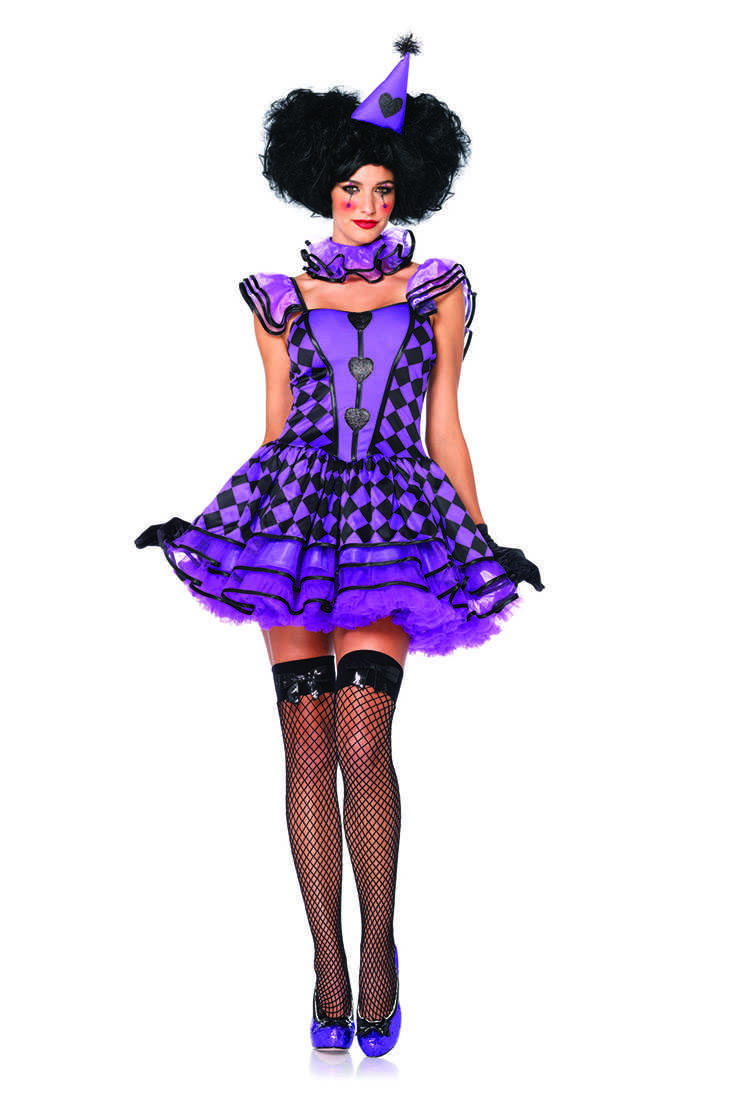 Purple Black 3 Pc. Pretty Parisian Clown Costume