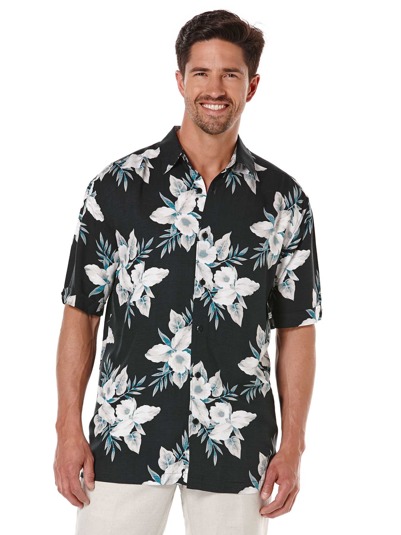 Cubavera Short Sleeve Allover Floral Print