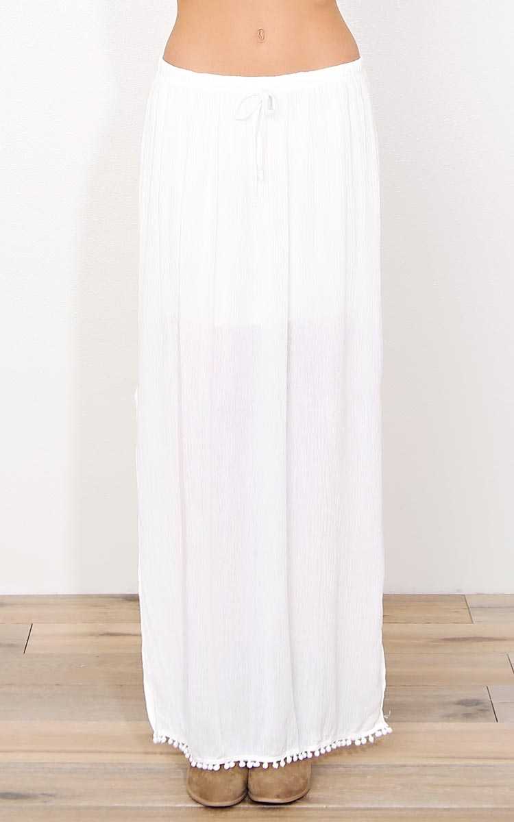 Key West Woven Gauze Skirt - - White in Size by Styles For Less