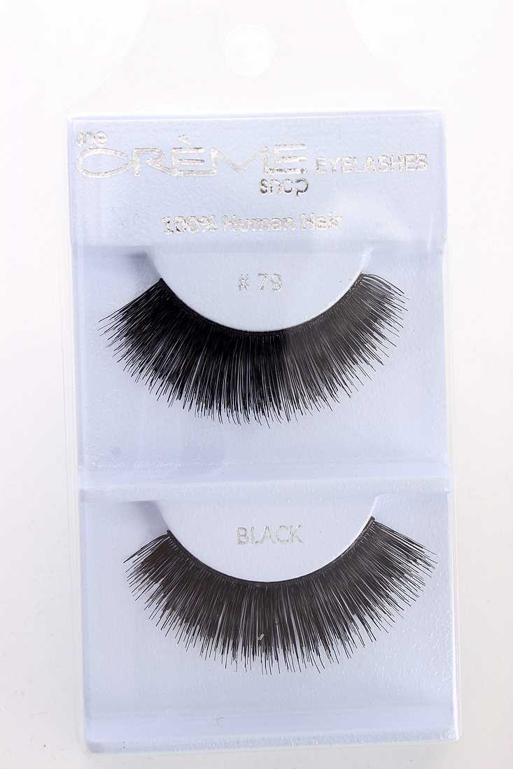 Black Lengthening Full Volume Glamour Human Hair Eyelashes