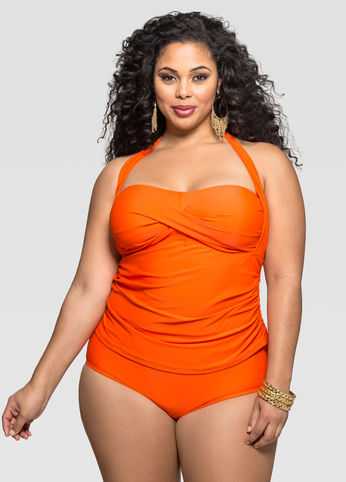 Solid Halter Tankini Top