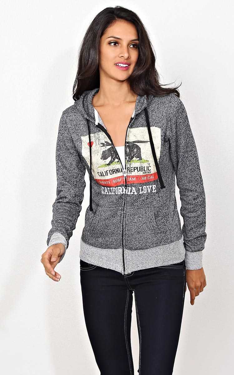 California Love Terry Hoodie - - Charcoal in Size by Styles For Less