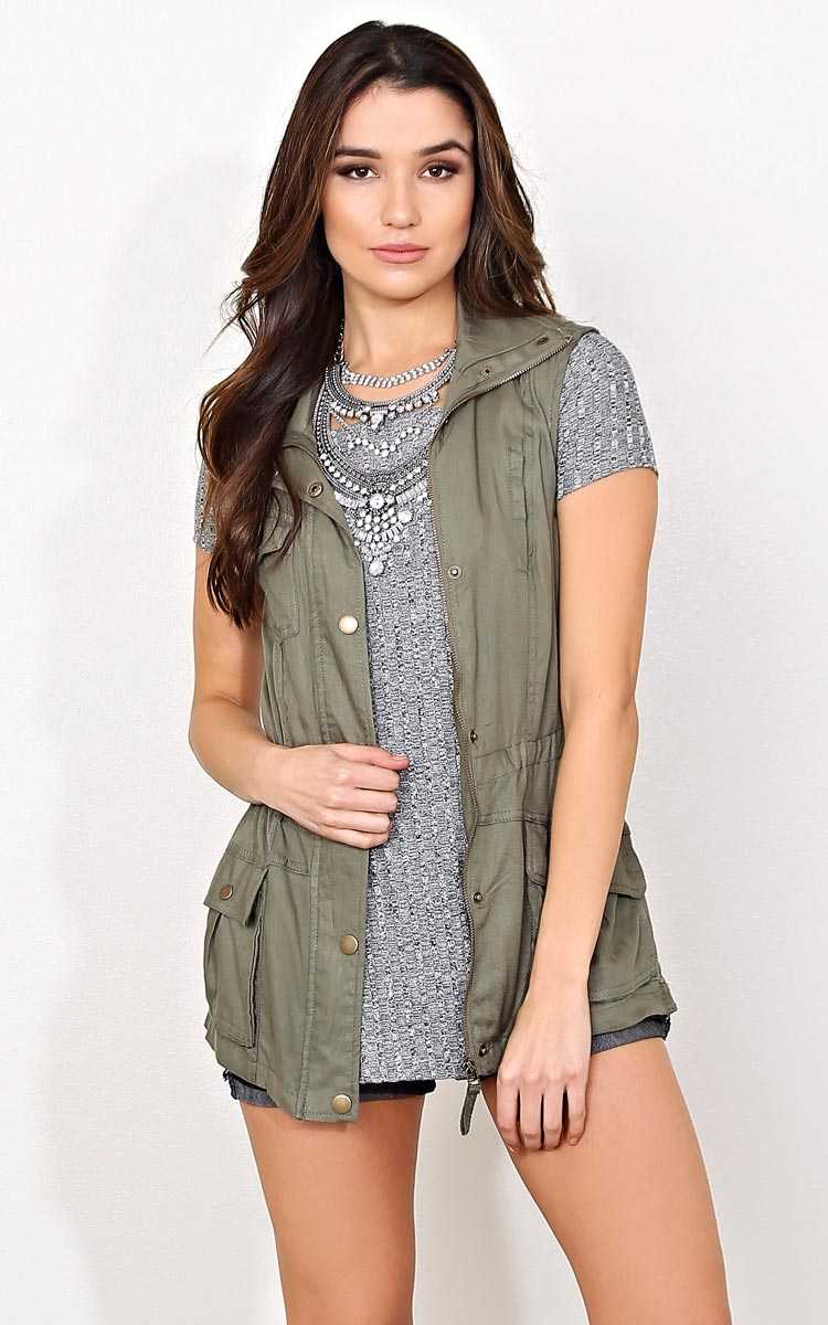 Your Side Of Town Woven Vest - MED - Olive/Drab in Size Medium by Styles For Less