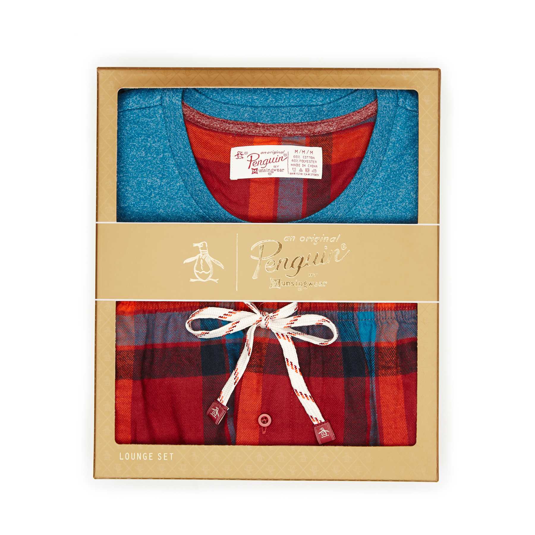 Original Penguin CREW AND FLANNEL PJ SET