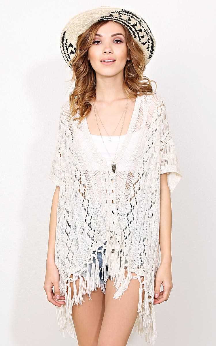 Ivory Mermaid Crochet Top - Ivry/Natrl in Size M/L by Styles For Less