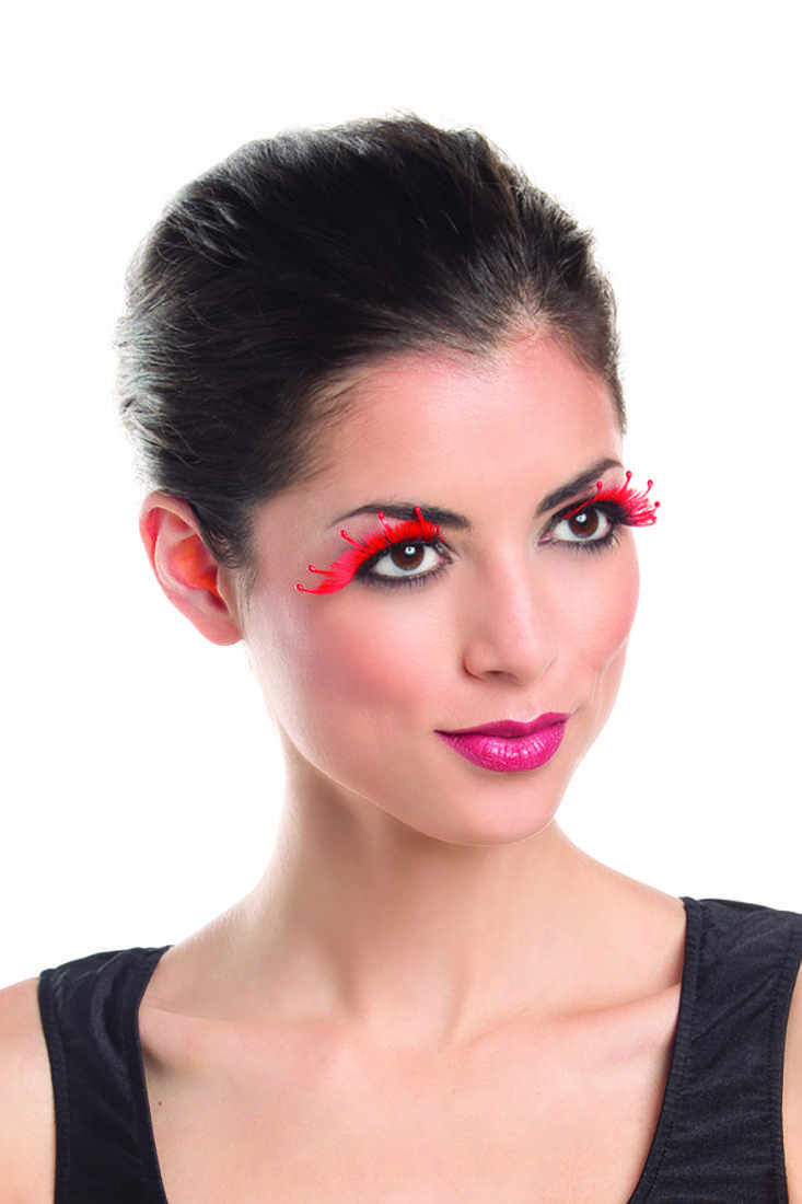 Red Two Tone Ball Tipped Sexy Ravewear Eyelashes