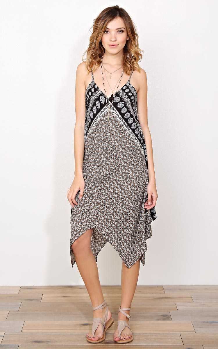 Moana Woven Handkerchief Dress - - Black Combo in Size by Styles For Less