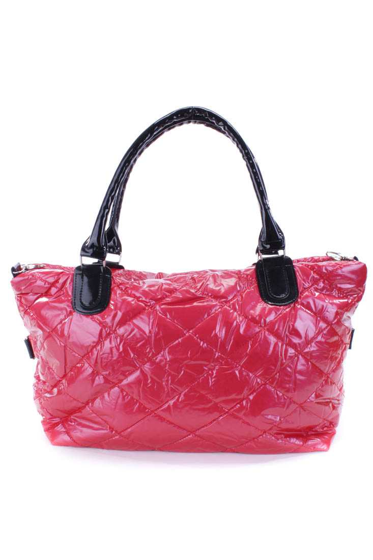Watermelon Quilted Patent Zip Closure Shoulder Handbang