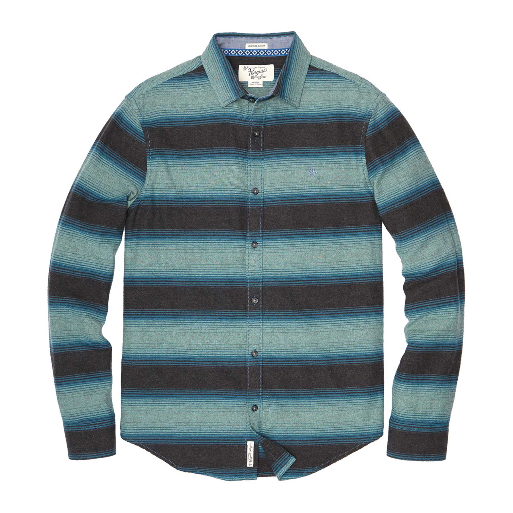 Original Penguin HEATHERED STRIPE FLANNEL SHIRT