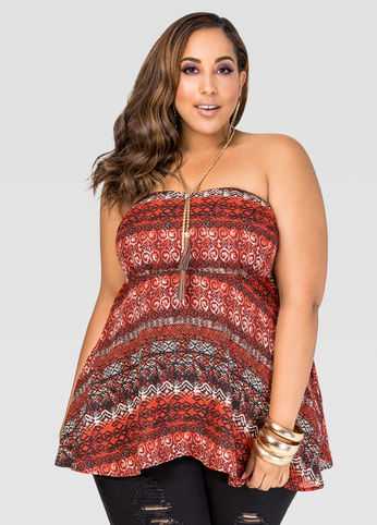 Printed Flare Tube Top