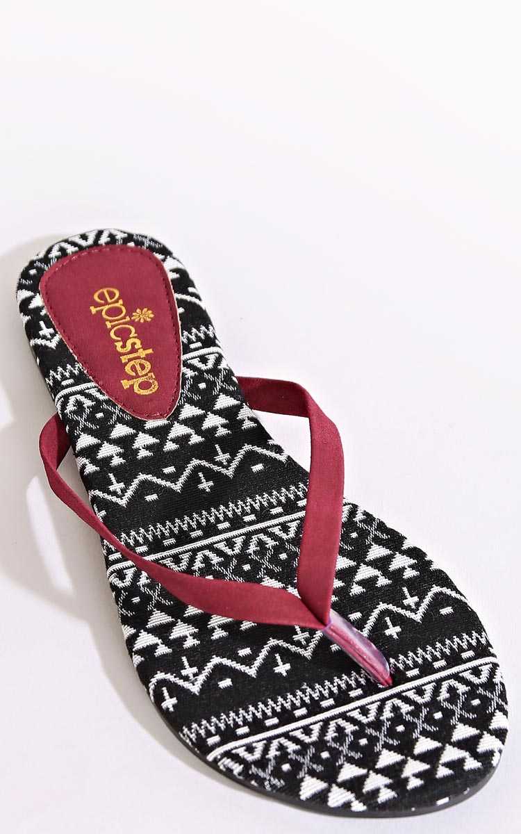 Jalama Flip Flops - Black/White in Size by Styles For Less