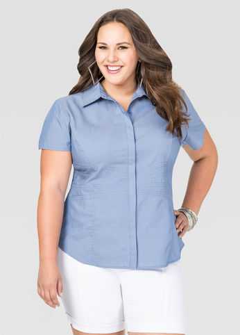 Chambray Waist Seam Shirt