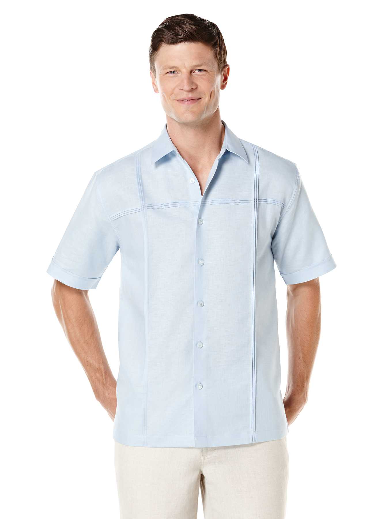 Cubavera Short Sleeve Tuck Panels Shirt