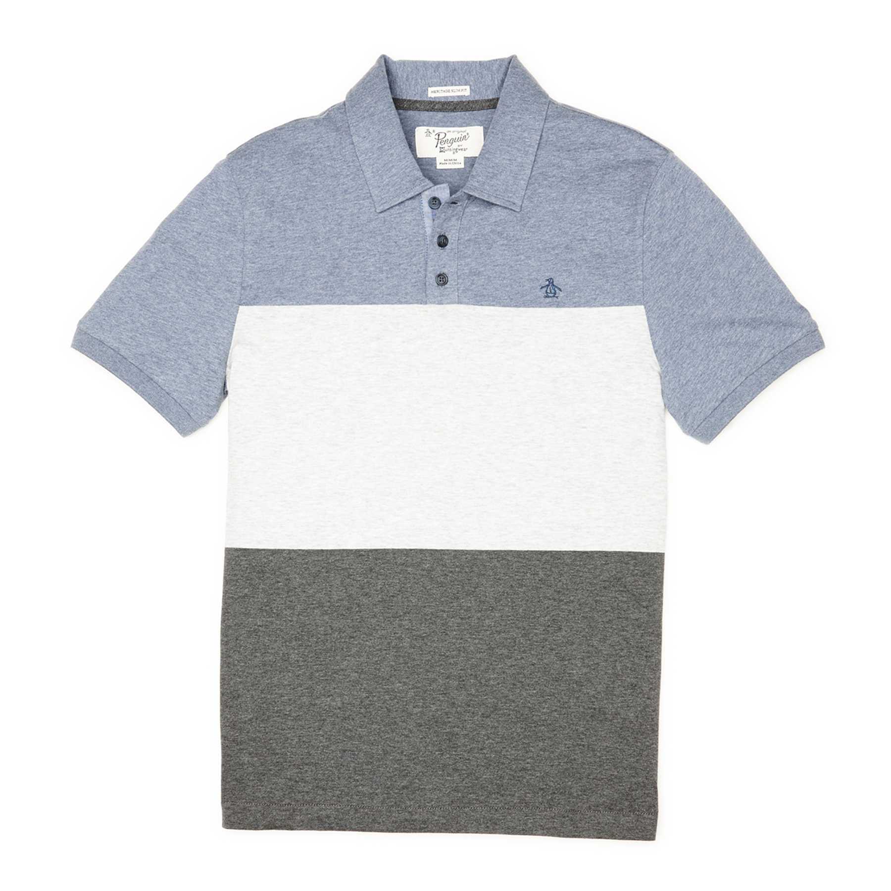 Original Penguin HEATHERED TRI COLORBLOCK POLO