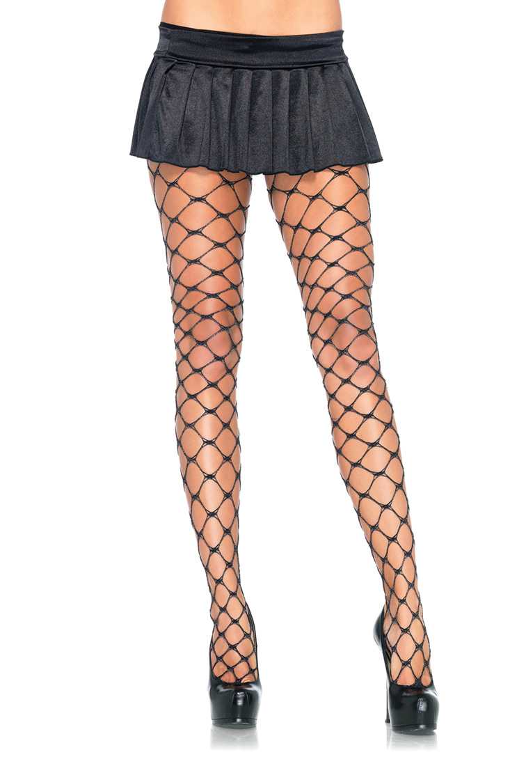 Black Silver Chain Ling Pantyhose Hosiery