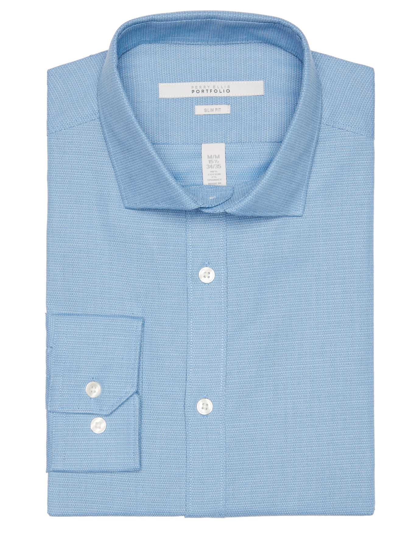 Perry Ellis Slim Fit Dobby Step Dress Shirt