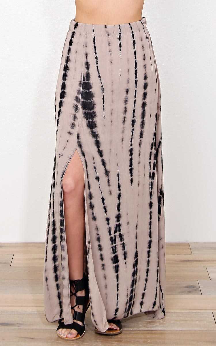Wavelength Gauze Maxi Skirt - MED - Navy Combo in Size Medium by Styles For Less