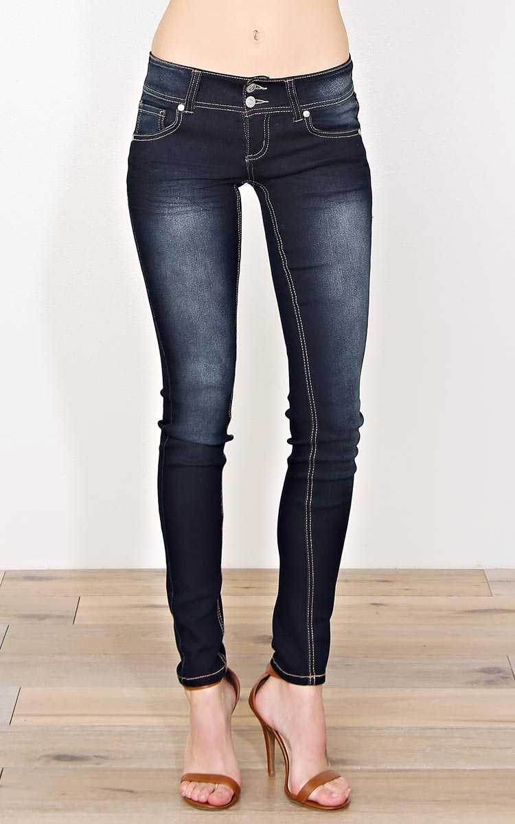 PARIS BLUES Tyra Denim Skinny Jeans - Dark Denim in Size by Styles For Less