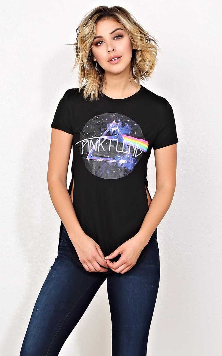 PINK FLOYD Scooped Graphic Tee - - Black in Size by Styles For Less