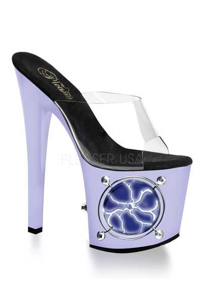 Clear White UV Strobe Light High Heels