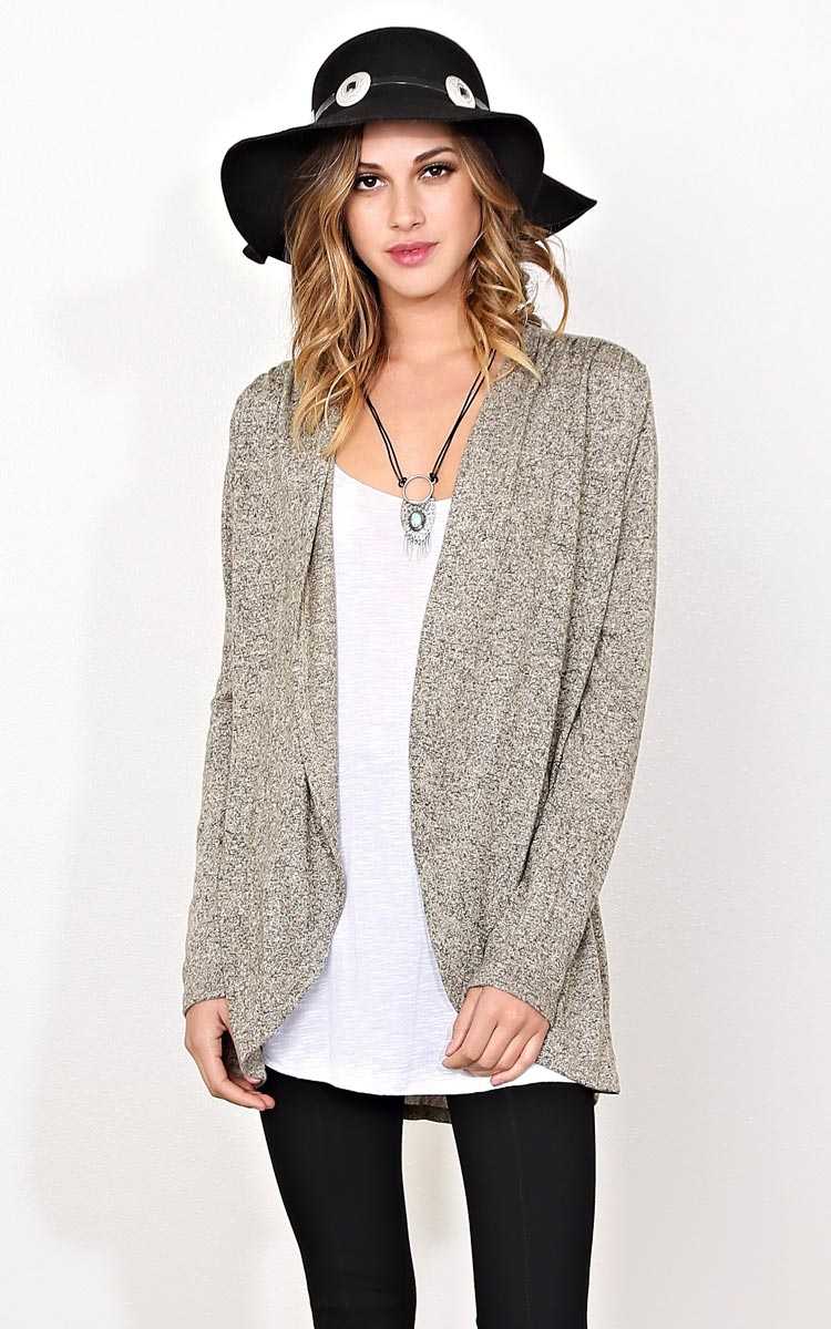 Chrissa Marled Knit Wrap - SML - Taupe Combo in Size Small by Styles For Less