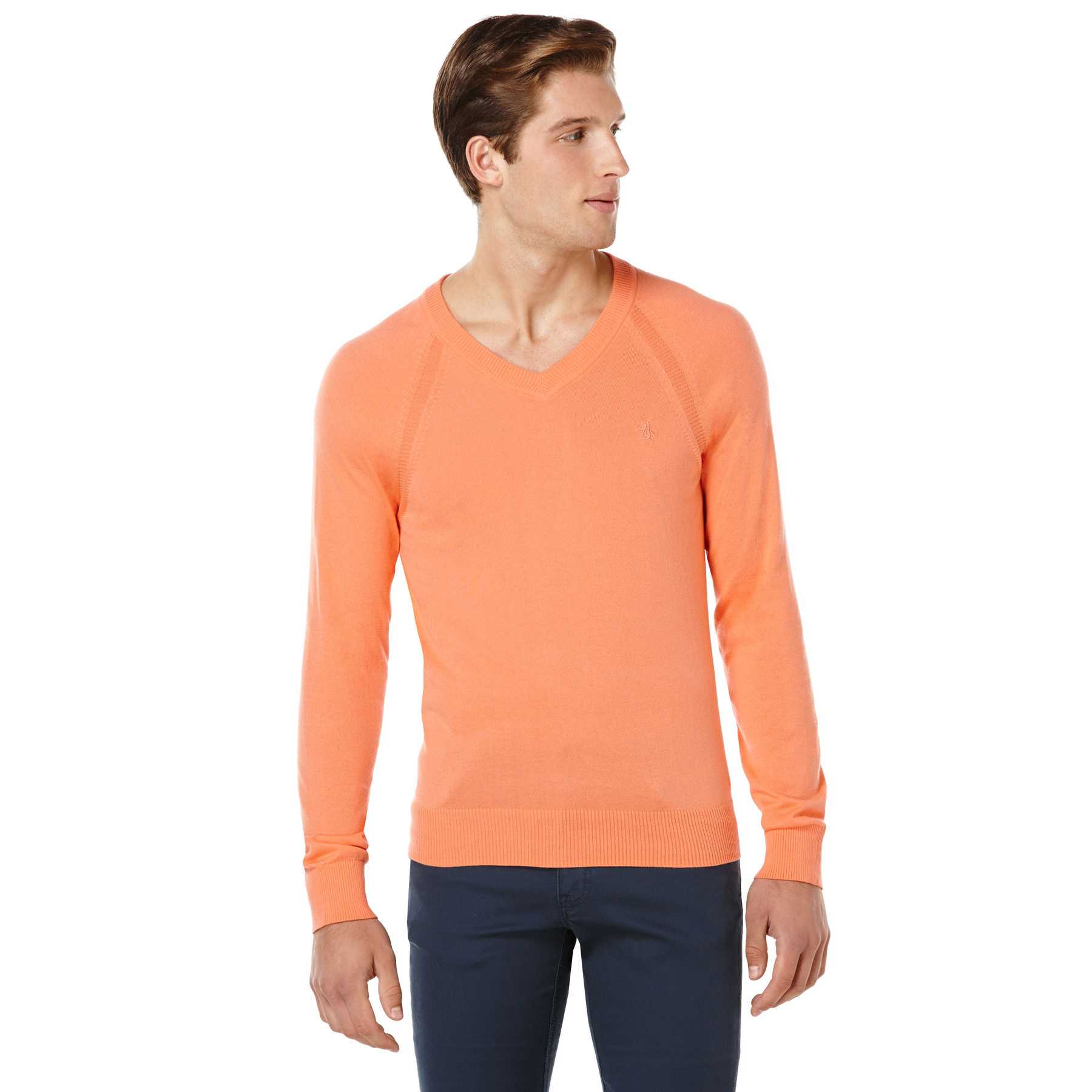 Original Penguin RAGLAN V-NECK JERSEY SWEATER