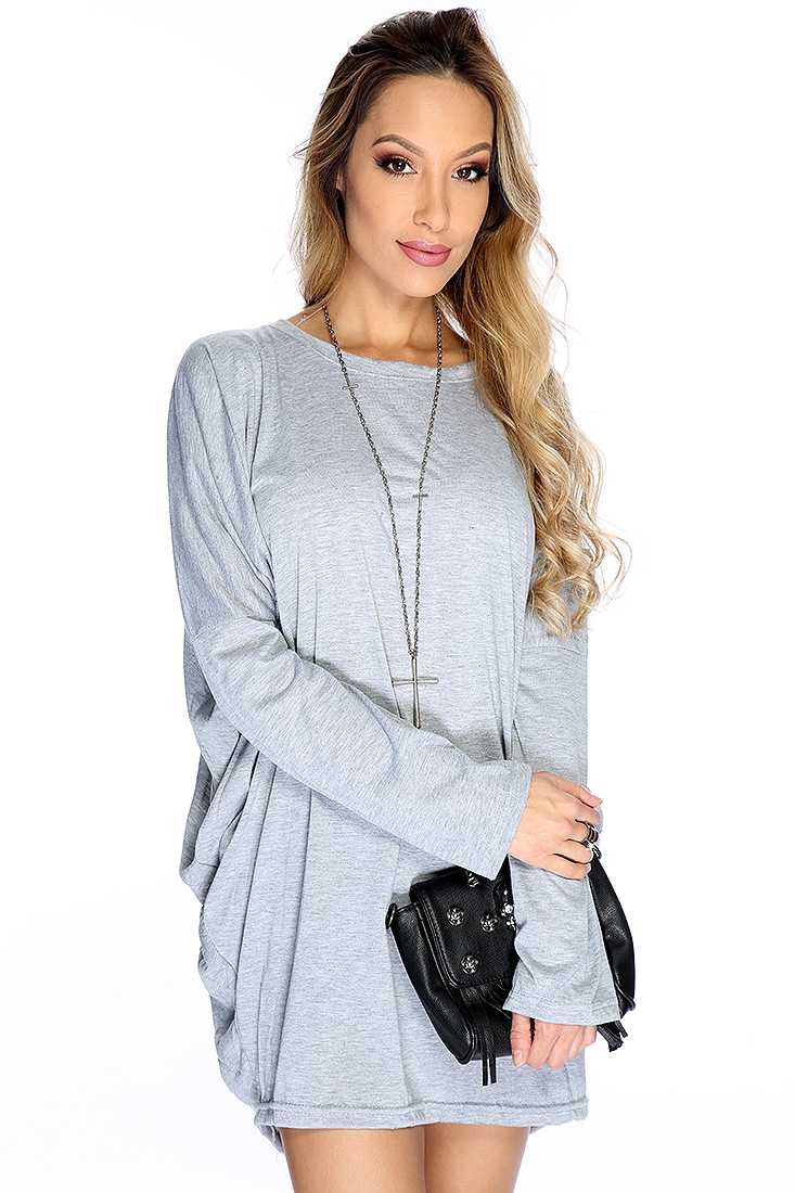 Light Grey Comfy Oversize Long Sleeves Top