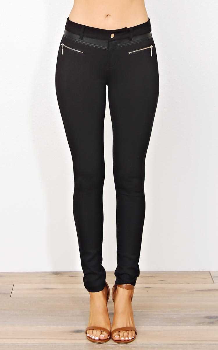 Attitude Ponte Jeggings - LGE - Black in Size Large by Styles For Less