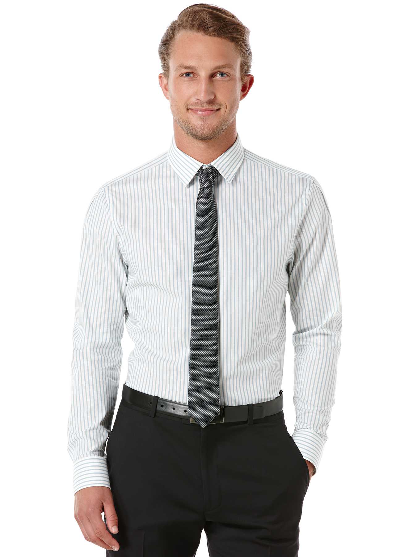 Perry Ellis Slim Fit Soft Stripe Portfolio Dress Shirt
