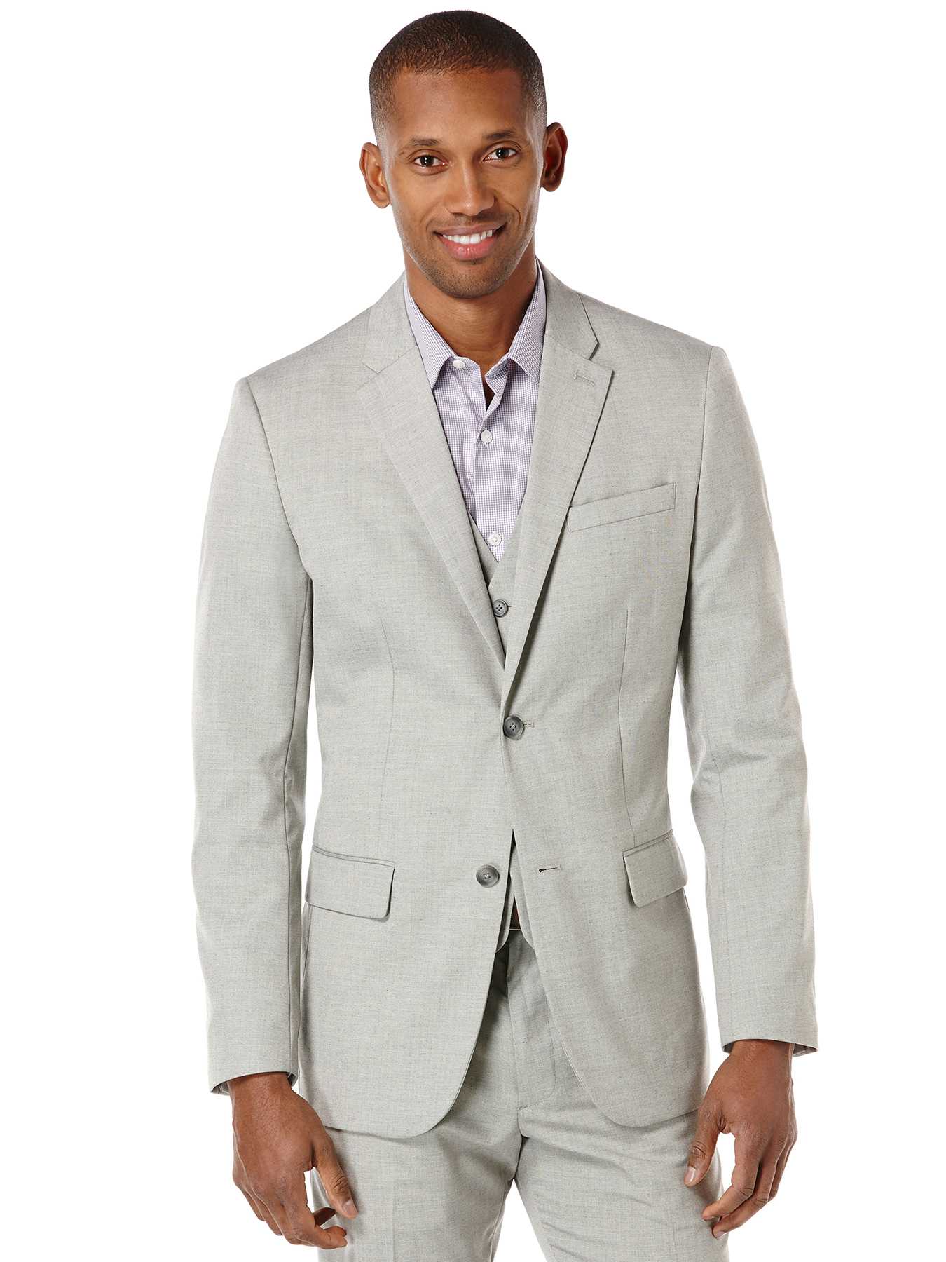 Perry Ellis Regular Fit Sharkskin Suit Jacket