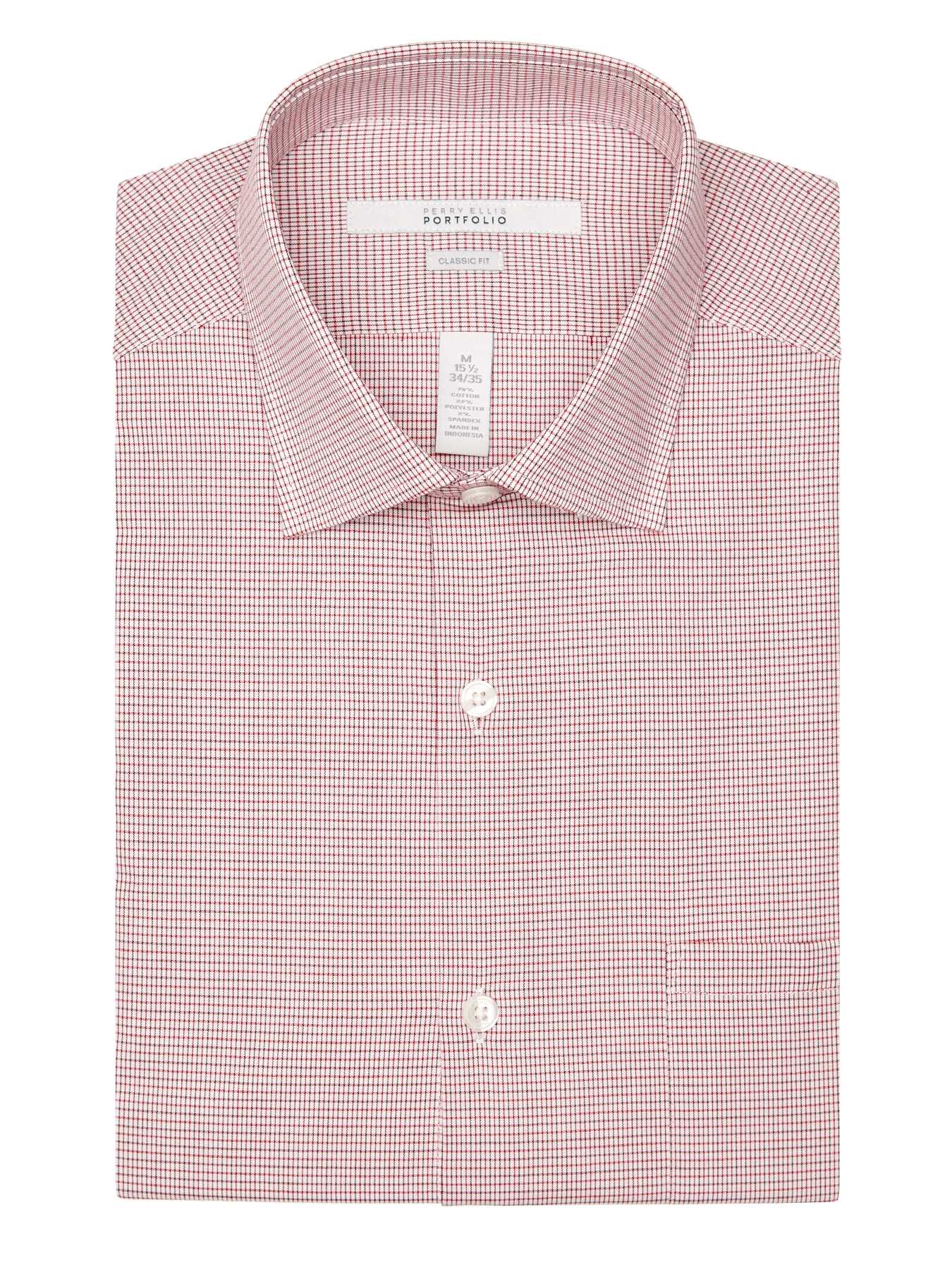 Perry Ellis Classic Fit Mini Check Dress Shirt