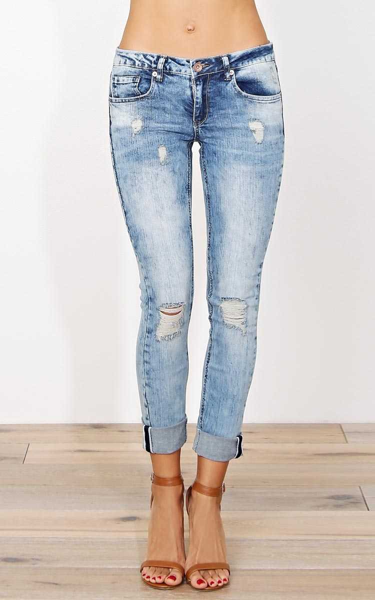 Say Goodbye Boyfriend Jeans - Tinted Destroyed in Size 1 by Styles For Less