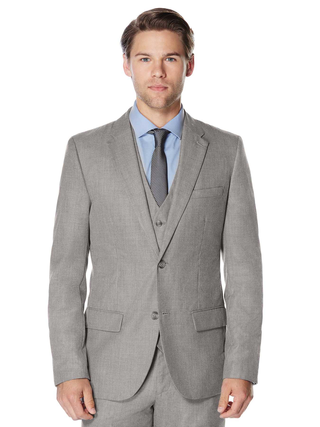 Perry Ellis Slim Fit Twill Grey Suit Jacket
