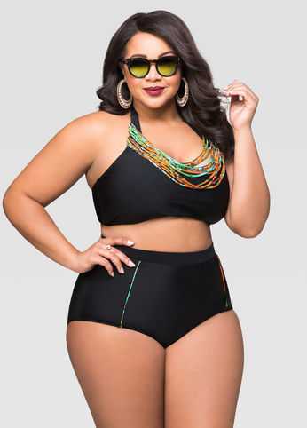 Palm Halter Bikini Top