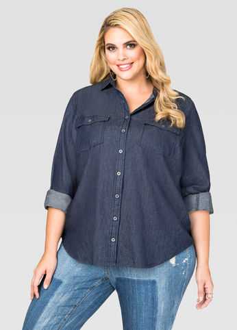 Dark Wash Denim Shirt