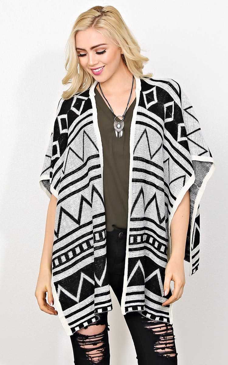 Apache Winter Knit Ruana - N/S - Beige by Styles For Less