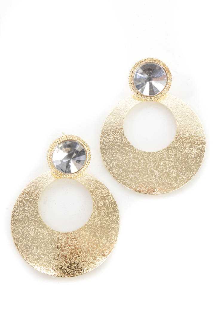 Gold High Polish Metal Hoop Earrings