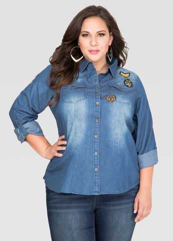 Patch Denim Shirt