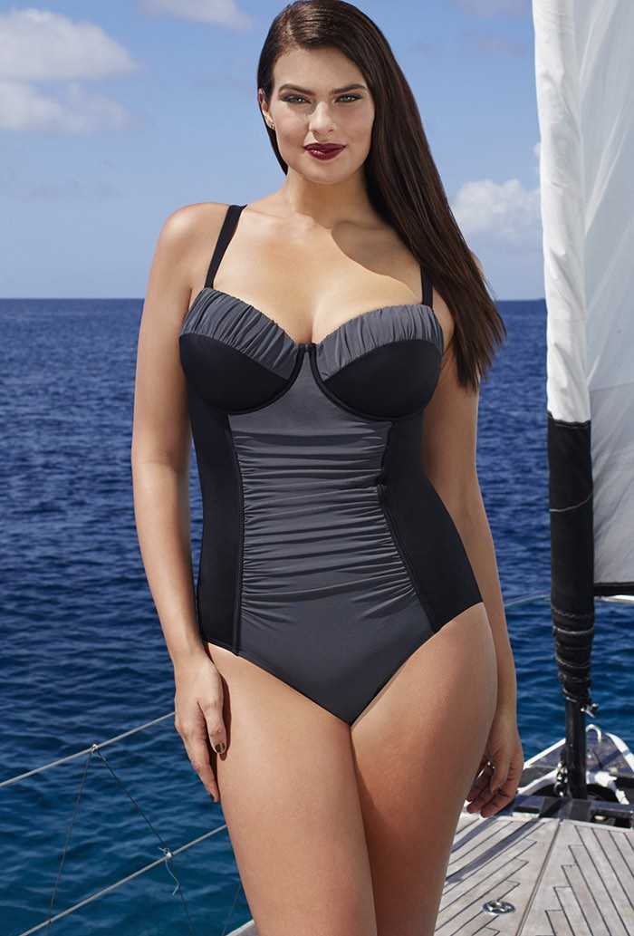 Charcoal Control Underwire Swimsuit
