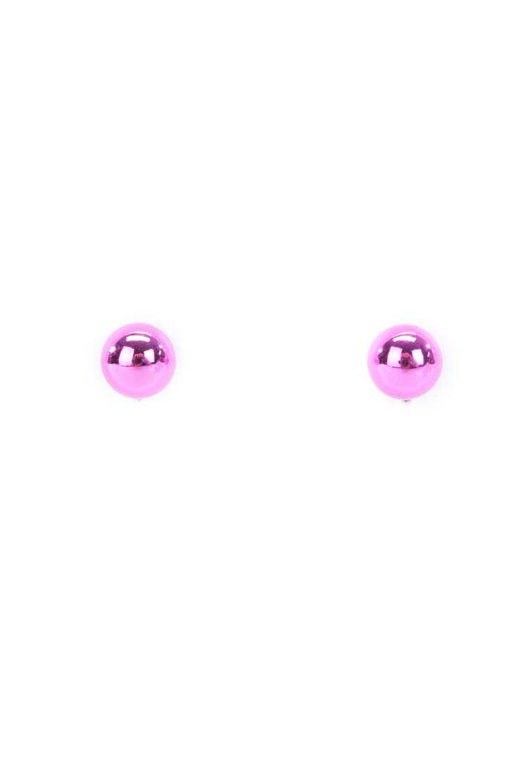 Fuchsia Front And Back Beaded Earrings