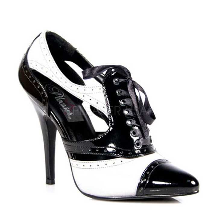 Black White Two Tone Spectator Booties Patent
