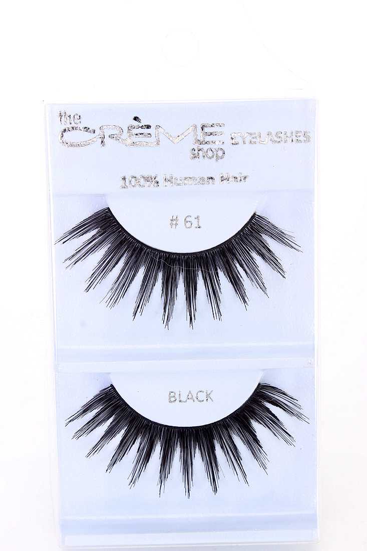 Black Lengthening Volume Glamour Human Hair Eyelashes