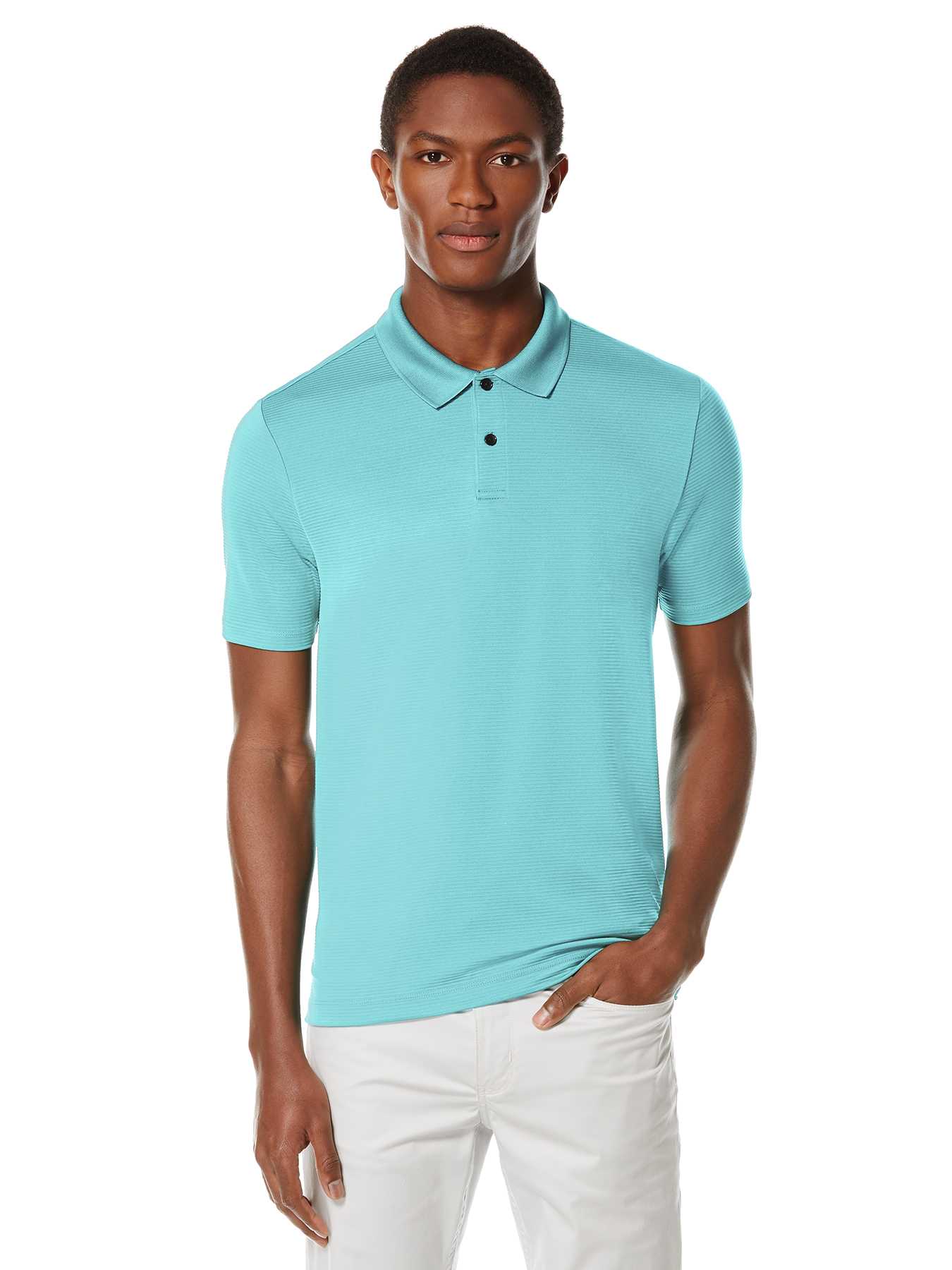 Perry Ellis Short Sleeve Textured Rib Polo